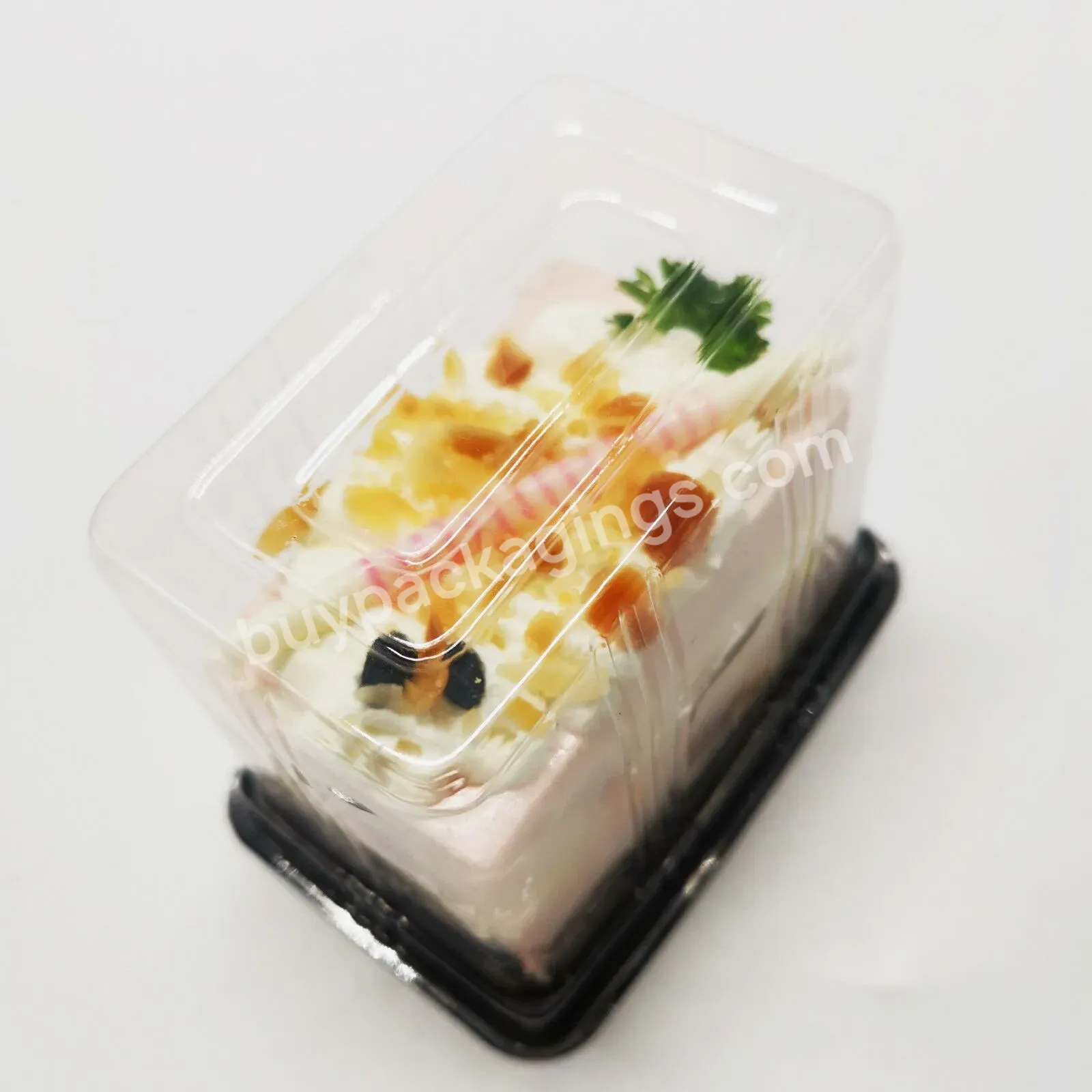 Pet Cake Container Plastic Clear Rectangle Cheese Cake Sweet Box Food Packaging Box