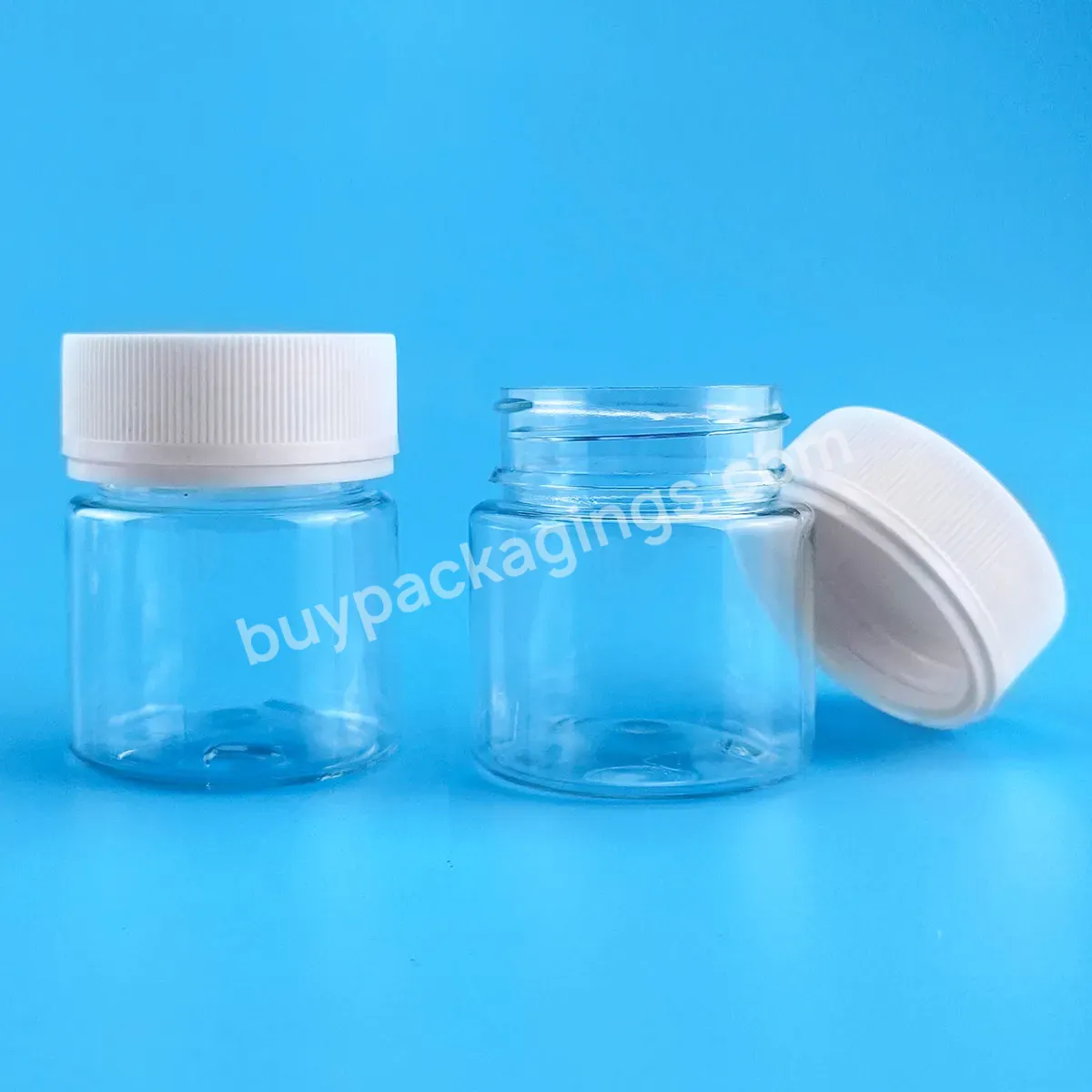 Pet Cosmetic Jar Empty Pet Plastic 60ml 120ml Plastic Pill Bottle Jar With Child Safety Tamper Proof Screw Cap