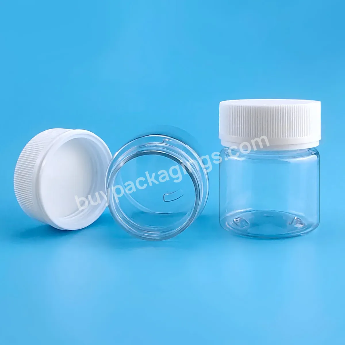 Pet Cosmetic Jar Empty Pet Plastic 60ml 120ml Plastic Pill Bottle Jar With Child Safety Tamper Proof Screw Cap