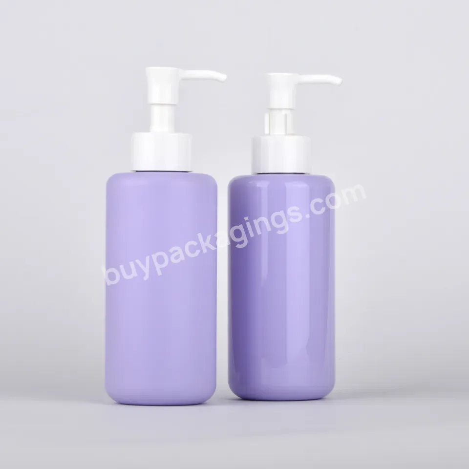 Pet Custom Cosmetic Packaging 400ml Amber Color Boston Round Body Lotion Pump Shampoo Bottle