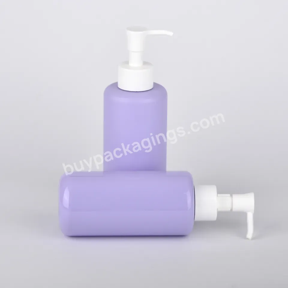 Pet Custom Cosmetic Packaging 400ml Amber Color Boston Round Body Lotion Pump Shampoo Bottle