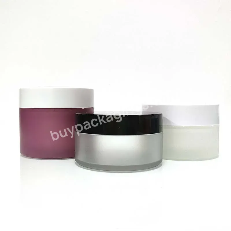 Pet Matte Color Body Scrub Frosted Plastic 250ml Cosmetic Cream Jars With Black Plastic Lid