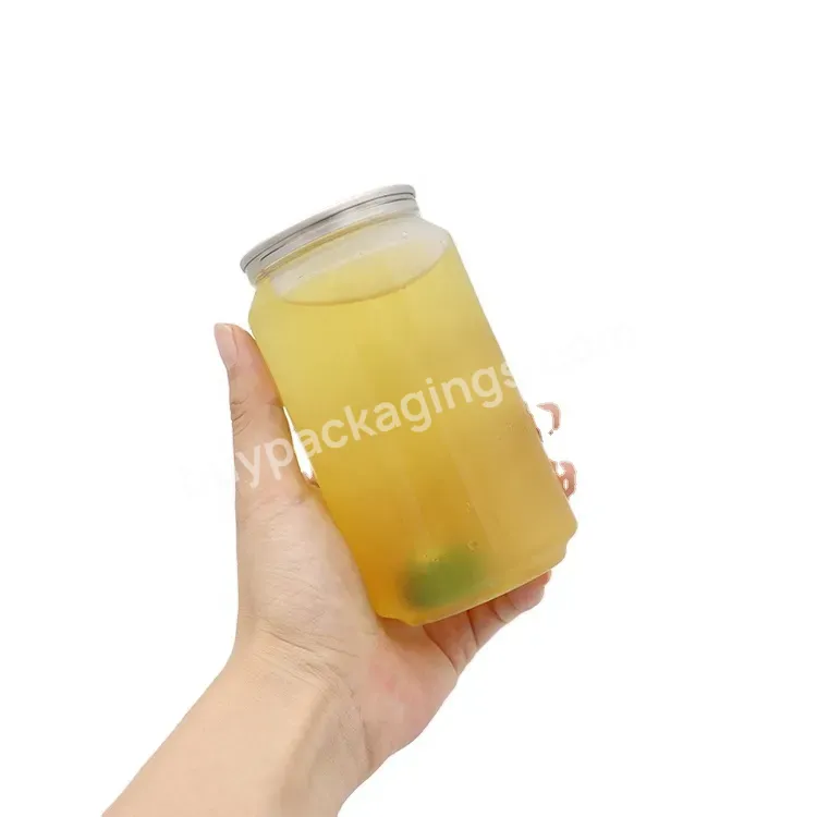 Pet Plastic 330ml 500ml Beverage Clear Soda Can With Easy Open End