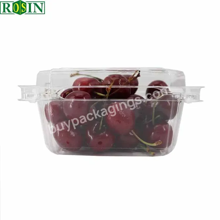 Pet Plastic Fruit Punnet Food Container Boxes Lettuce Crisper Cherry Clamshell Packaging Fruit Box