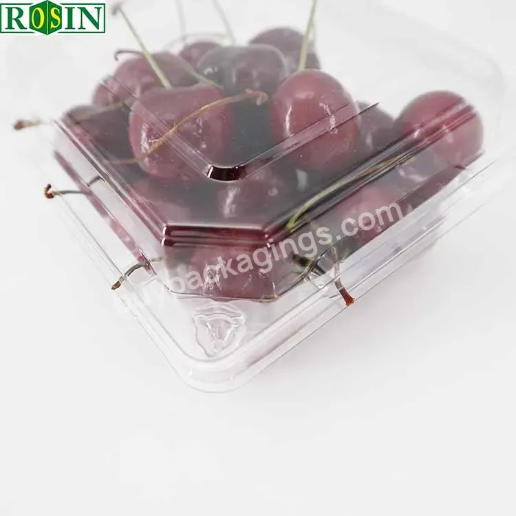 Pet Plastic Fruit Punnet Food Container Boxes Lettuce Crisper Cherry Clamshell Packaging Fruit Box