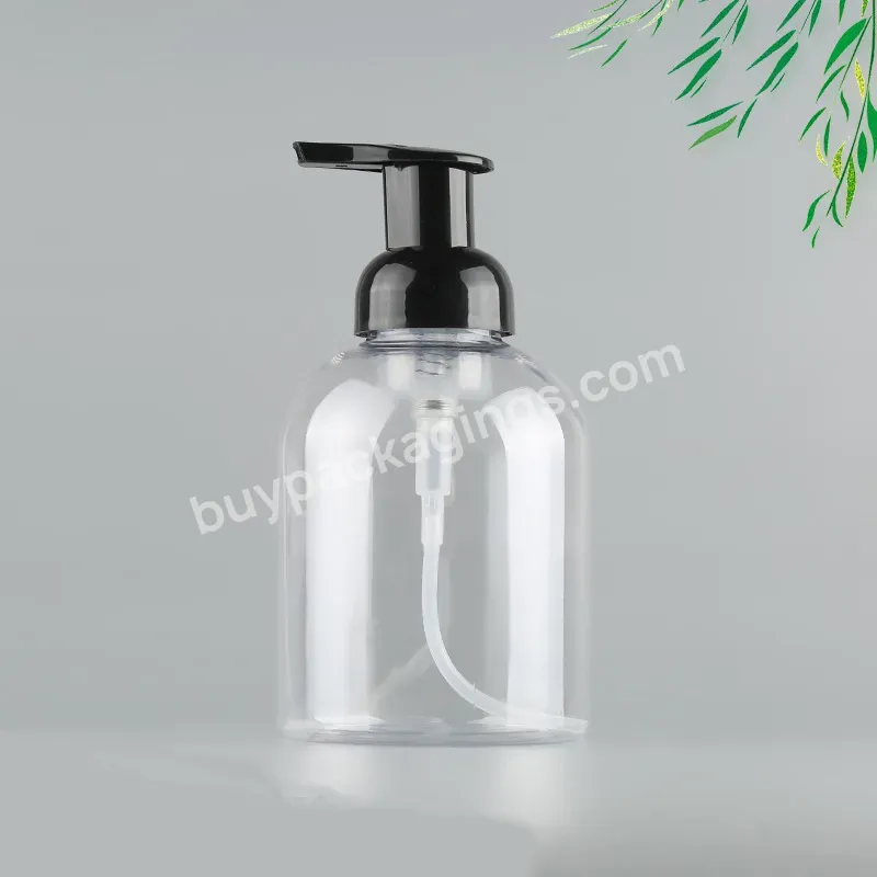 Pet Recycled Eco-friendly Transparent 300ml Plastic Bottle Square Luxury Conditioner Shampoo Lotion Bottle