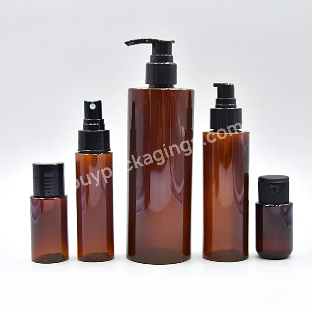 Pet Skin Care Packaging Green Applicator Plastic Bottles Amber Unique Design Screen Printing Cosmetic Bottle