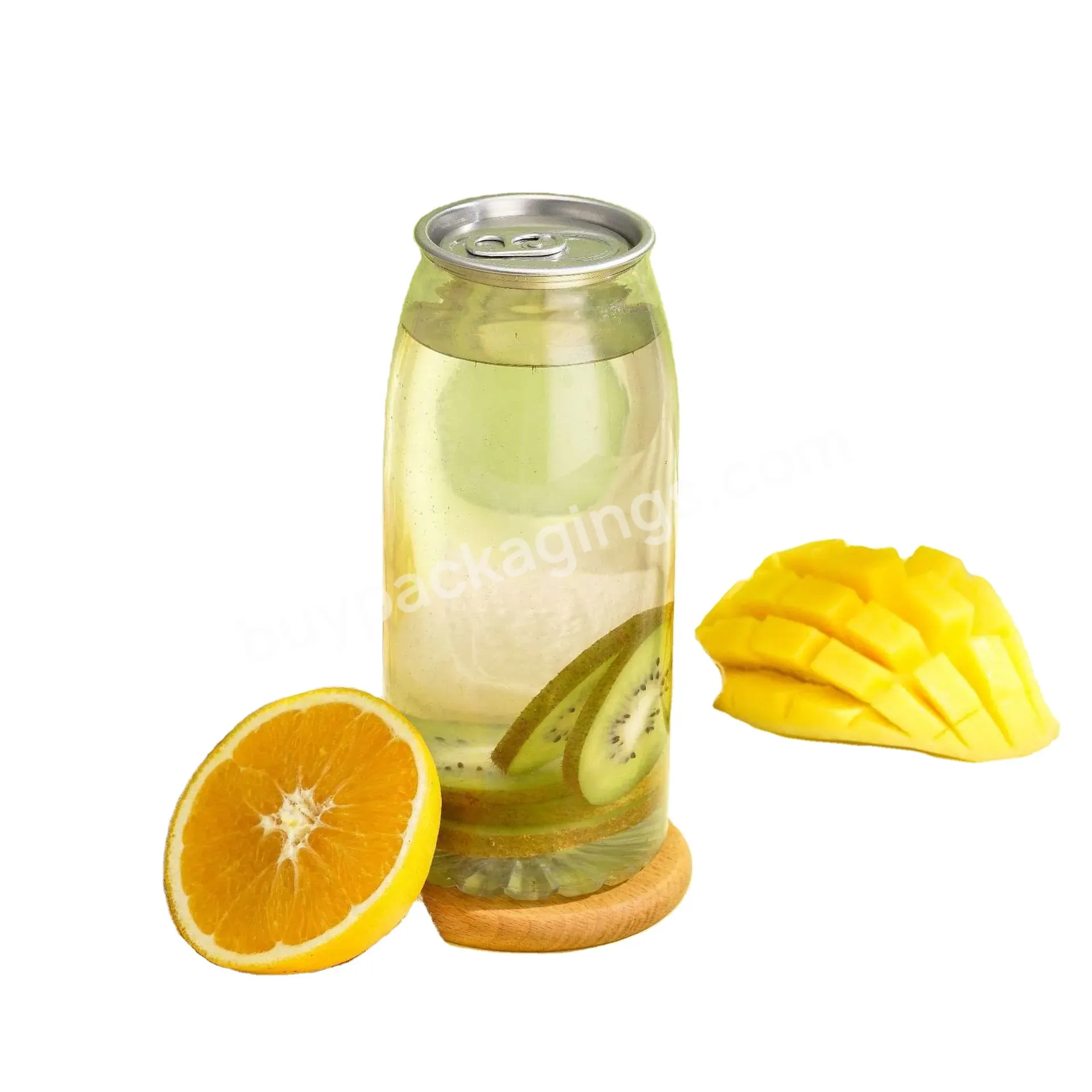 Pet Transparent Pop Cans Factory Customized Food Graded Plastic Empty Fruit Juice Milk Storage Bottle