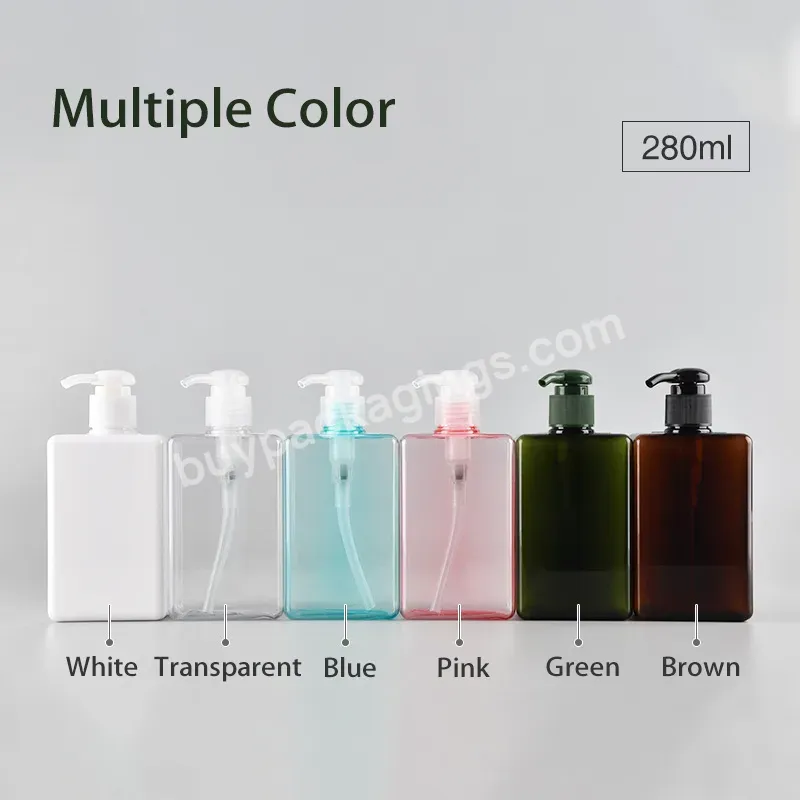 Petg Square Bottle Custom Plastic Packaging Hand Wash Liquid Shampoo Bottle Petg Lotion Pump Bottle