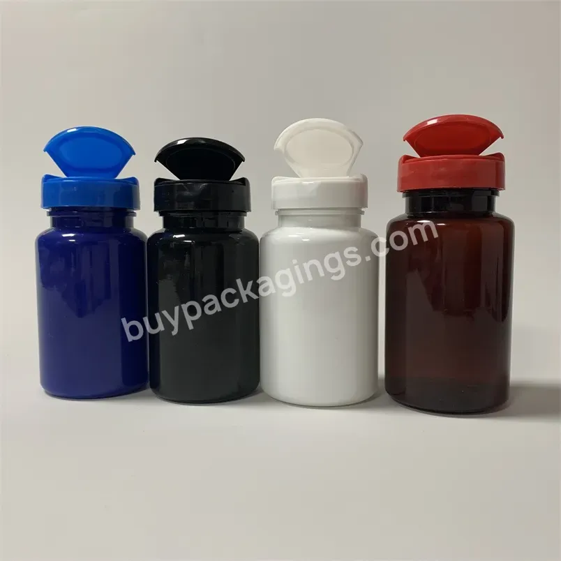 Pharma Package Manufacturer 80ml 100ml Flip Cap Container Medicine Pill Vitamin Bottle Health Care Supplement Capsules Bottle