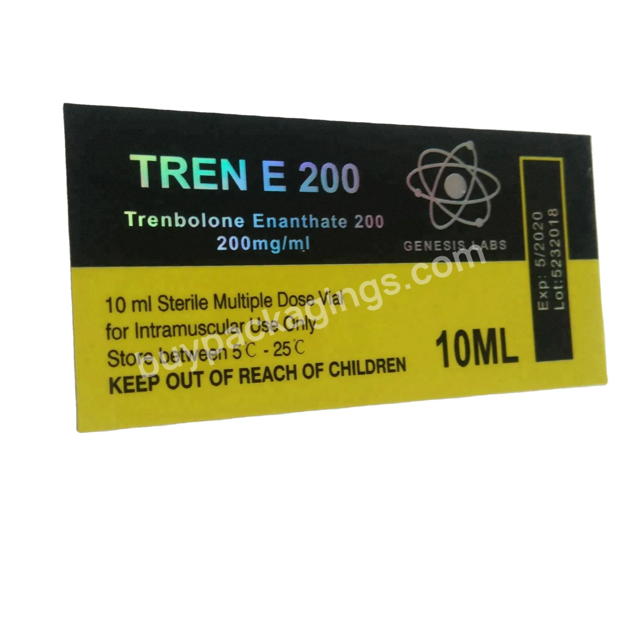 Pharmaceutical 10ml Vial Hologram Printing Labels