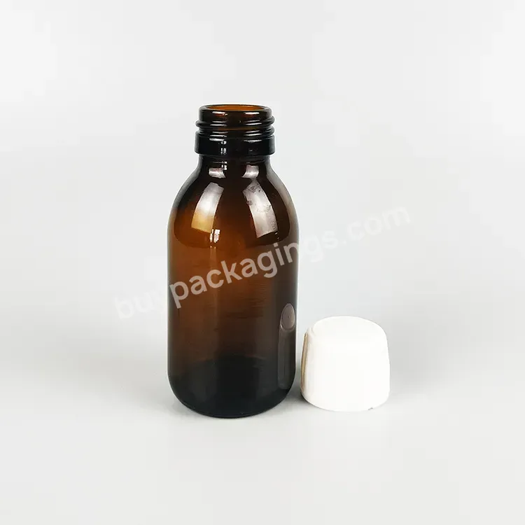 Pharmaceutical Grade Glass Bottle Package 90ml Amber Color Glass Syrup Bottle Medicine Glass Bottle 3oz