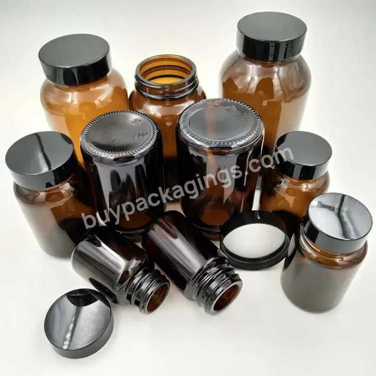 Pharmaceutical Packaging 60ml 80ml 100ml 150ml 200ml 260ml Amber Glass Medicine Pill Bottle Capsules Health Care Medicine Bottle