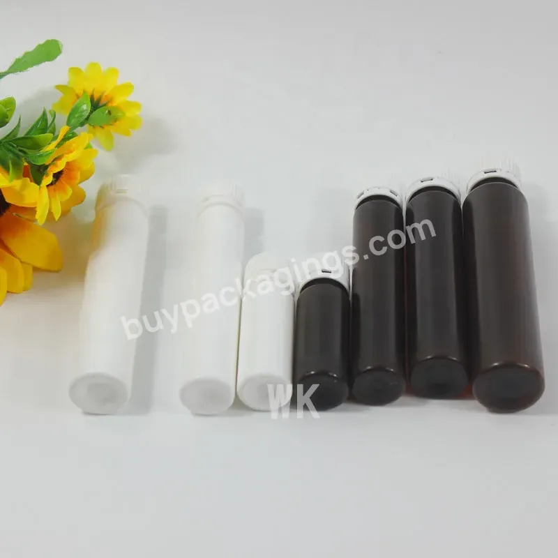 Pharmaceutical Tubular Oral Liquid Bottle With Tamper Proof Lid Pp Amber Liquid Vial Bottle 10ml 25ml 30ml 50ml For Oral Liquid