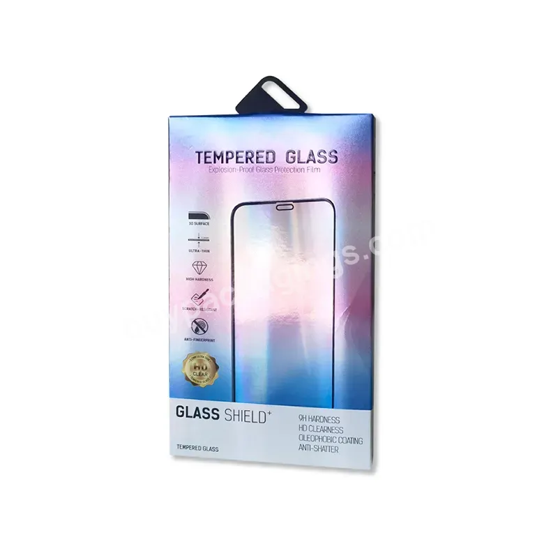 Phone Glass Film Box Packaging Accept Custom Design Tempered Glass Screen Protector Paper Packaging