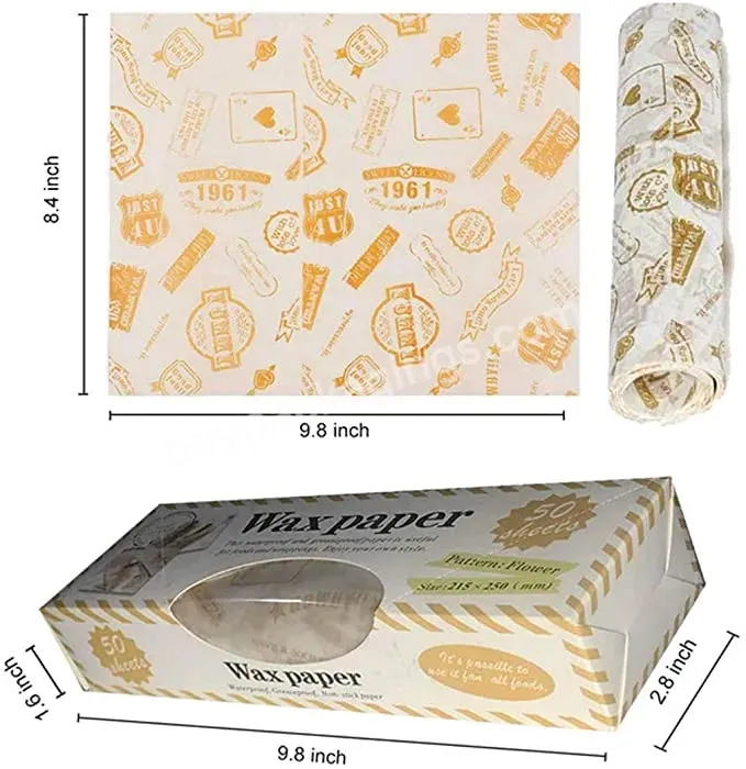 Picnic And Disposable Food Wrapping Paper Greaseproof Food Paper Wax Paper