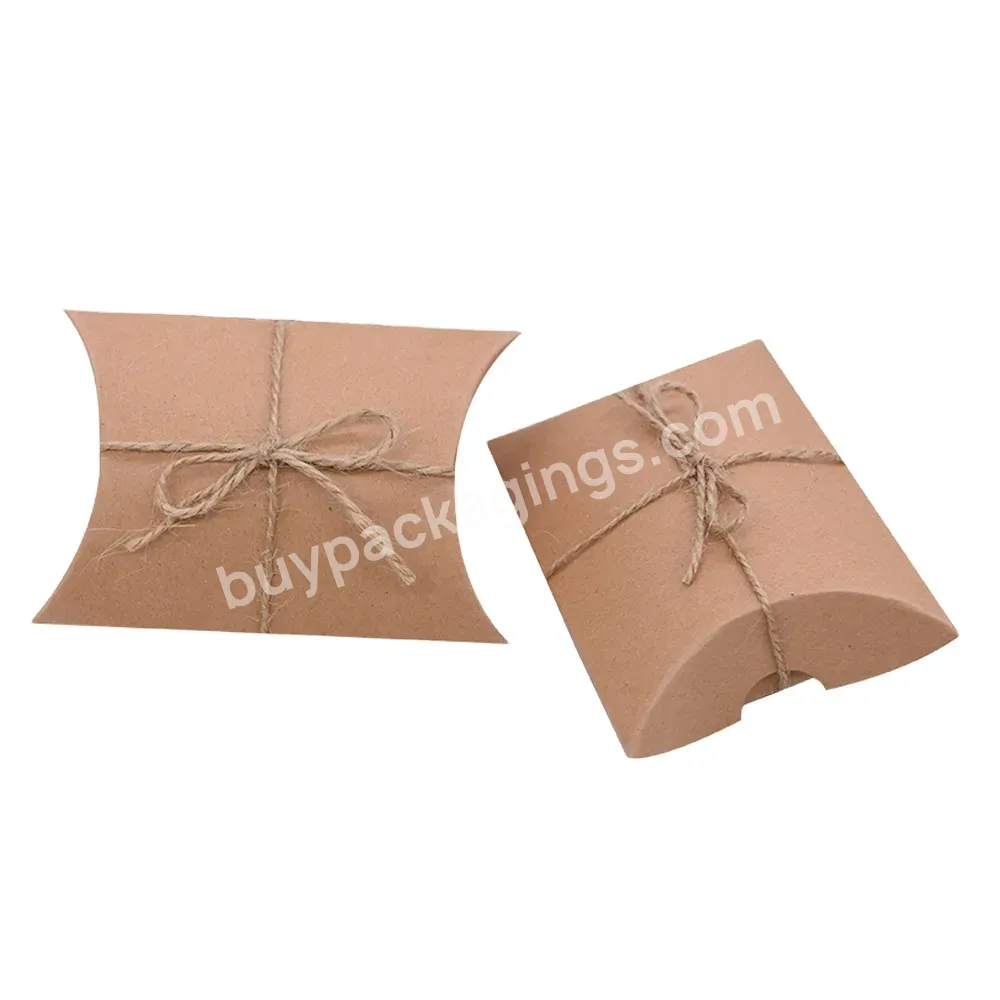 Pillow Candy Box Kraft Paper Christmas Gift Packaging Boxes Candy Bags Wedding Favors Birthday Party Decorations Dessert Boxes