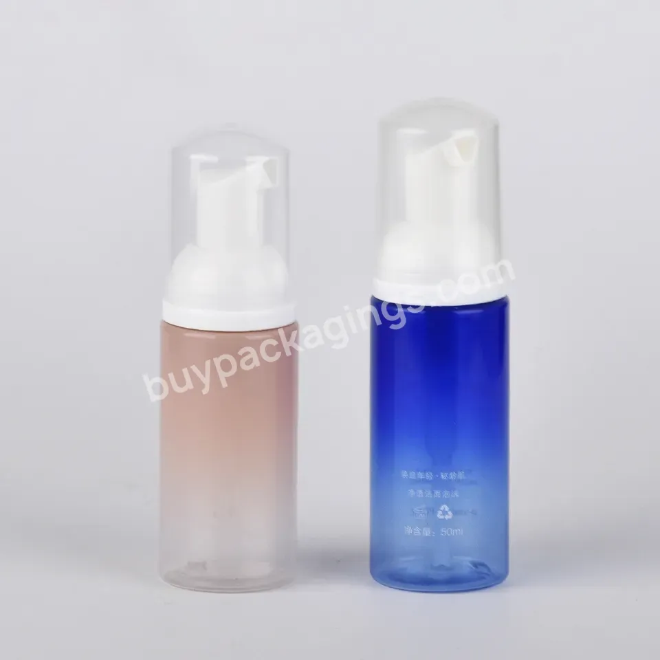 Pink Blue Gradient 80ml 100ml 120ml Thick Wall Pet Liquid Soap Bottle Skin Care Bottle Foam Pump Bottle With Cap