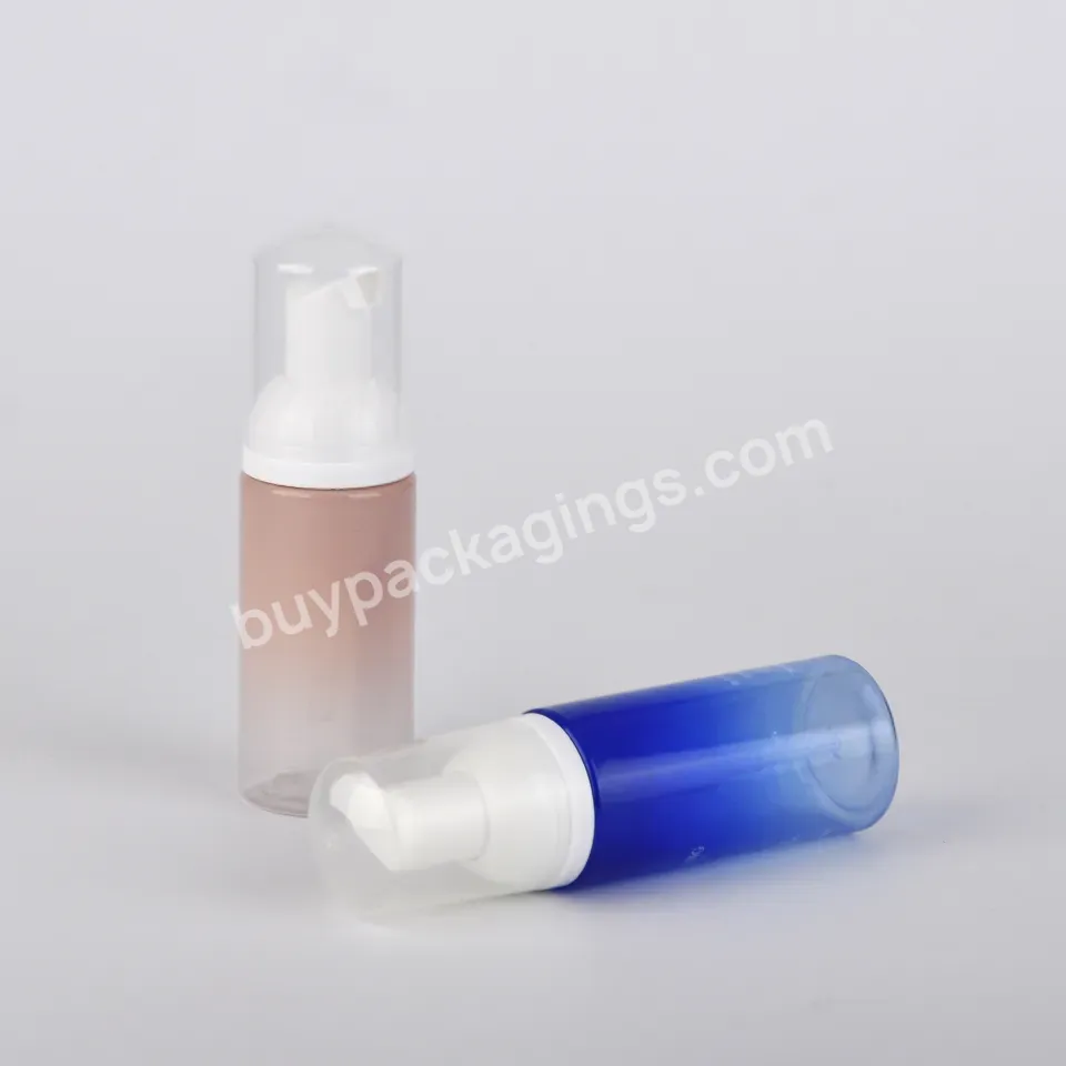 Pink Blue Gradient 80ml 100ml 120ml Thick Wall Pet Liquid Soap Bottle Skin Care Bottle Foam Pump Bottle With Cap