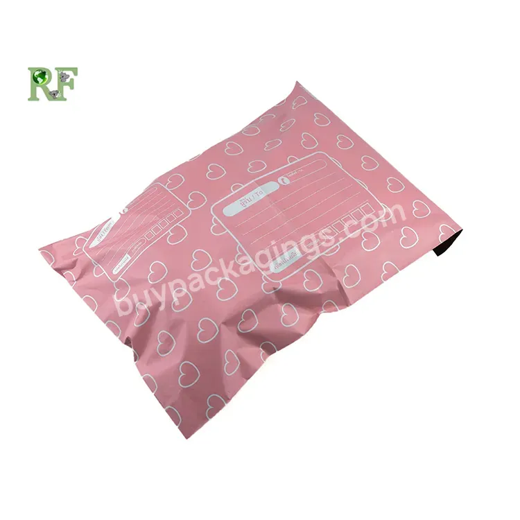 Pink Color Custom Logo Poly Courier Mailing Shipping Bags For Garment