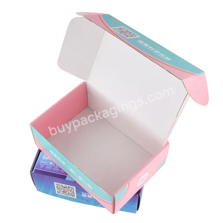 Pink Corrugated Custom Printed Package Mailer Card Box Packaging With Logo