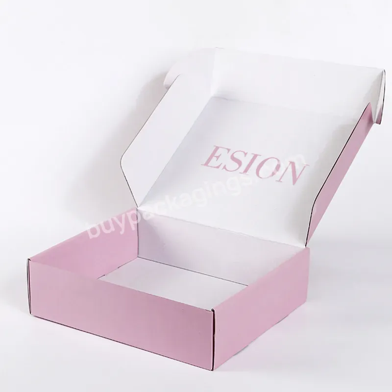 Pink Cosmetic Packaging Boxes Easy Folding Packing High Quality Production Corrugated Mailer Box