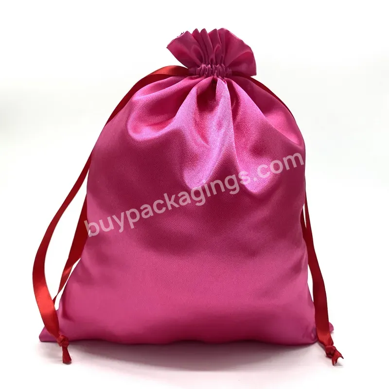 Pink Custom Logo Cute Drawstring Womens Makeup Pouch Gift Satin Cosmetic Packaging Bag - Buy Travel Makeup Bag,Makeup Bag Set,Blank Makeup Bag.