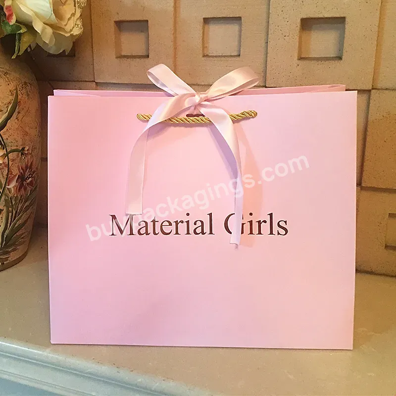 Pink Custom Logo Small Cute Paper Bags For Gift/cosmetic/shopping Package In Guangzhou