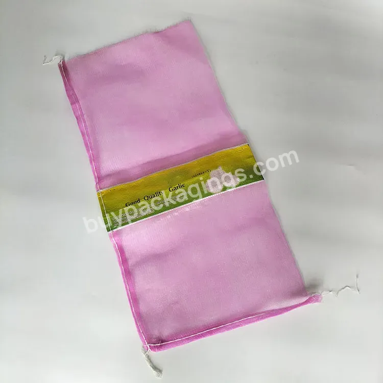 Pink Garlic Net Mesh Bag With Logo/pe Monofilament Woven Bags For Onion