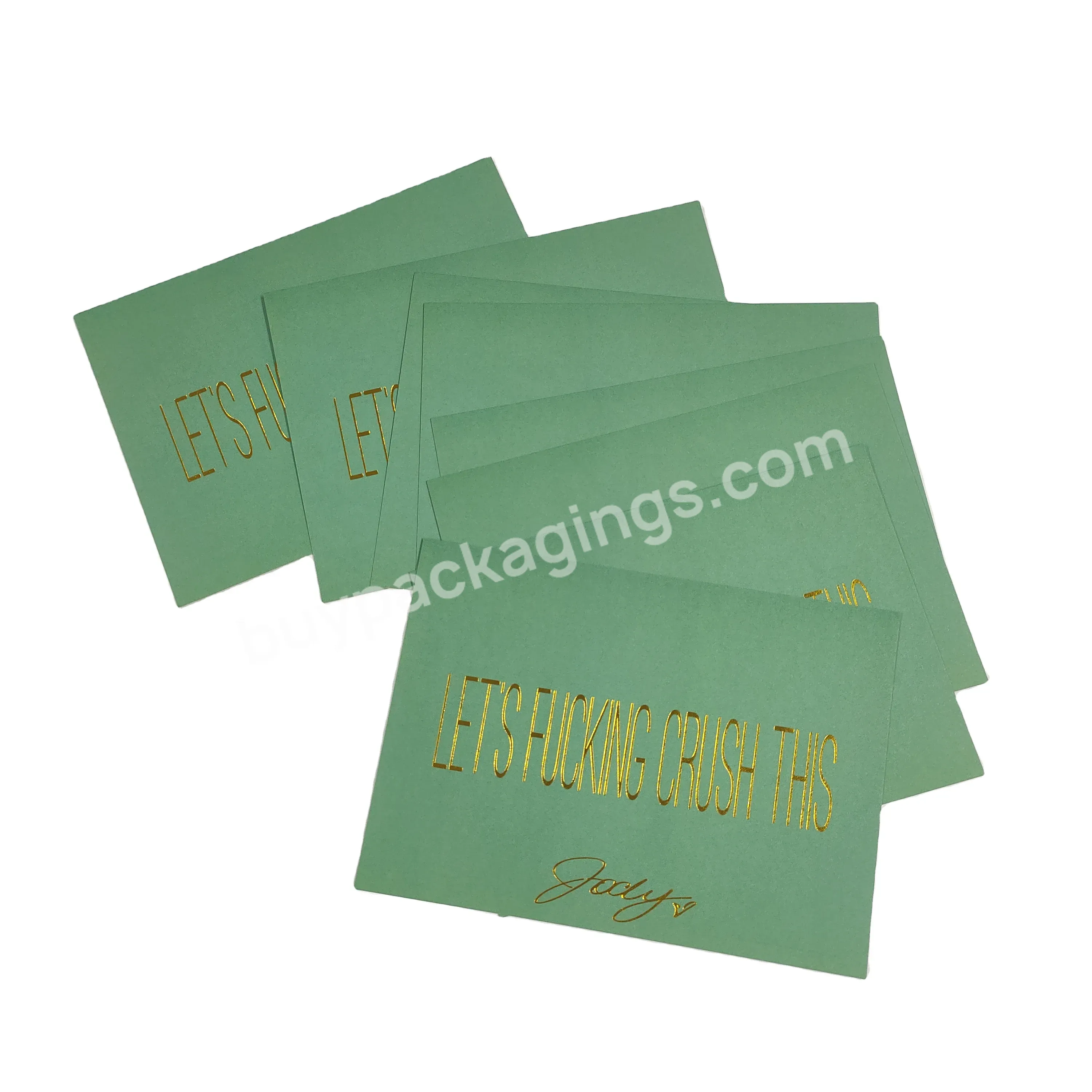 Pink High Quality Paper Cards Custom Hot Stamping Text For Postcard