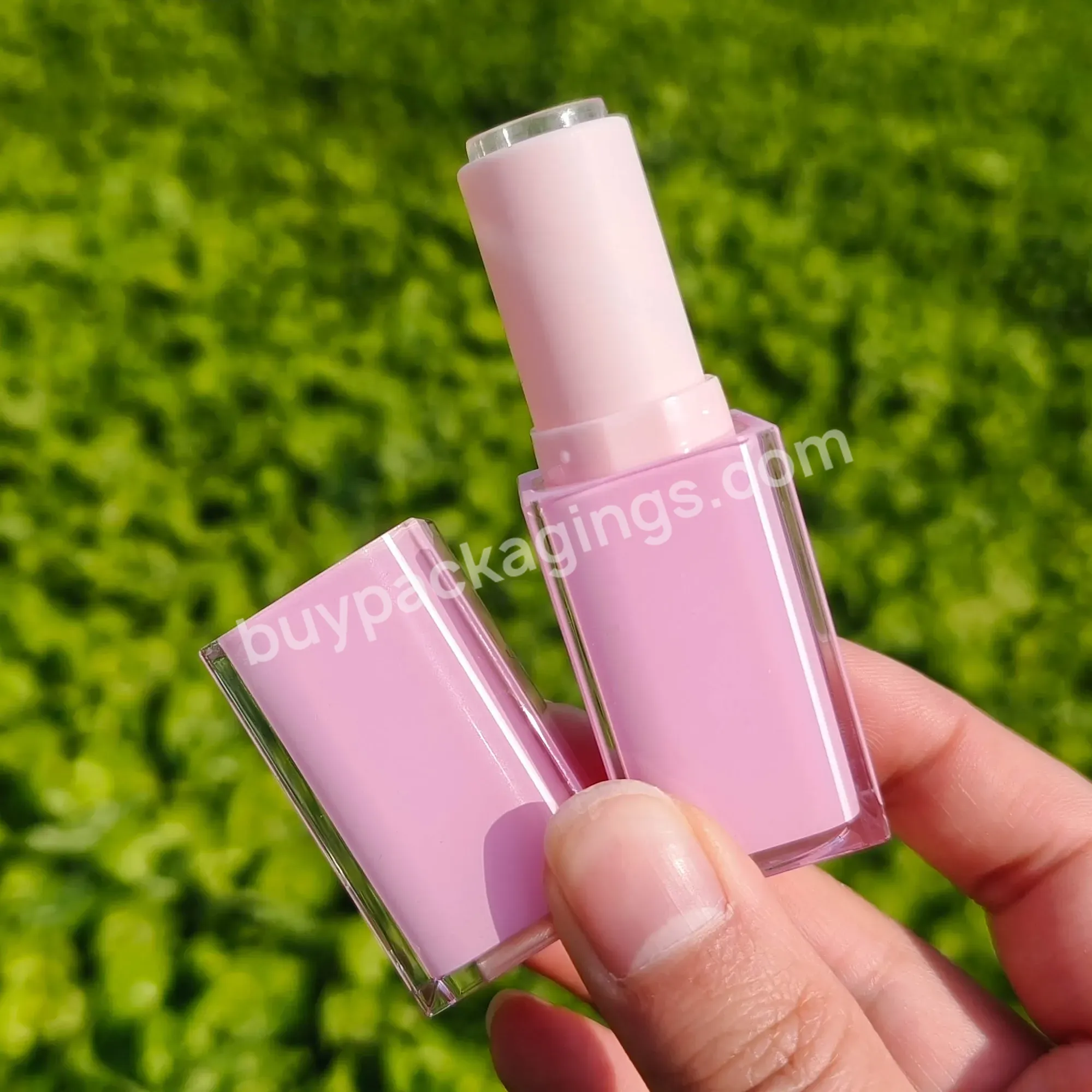 Pink Lipstick Tube Square Cosmetics Stick Container Cute Customized Plastic Empty Lip Balm Cute - Buy Transparent Temperature Color Changing Lipstick Organic Lipstick Velvet Matte Liquid Lipstick Lipstick Holder,Private Label Lipstick Packaging Recyc