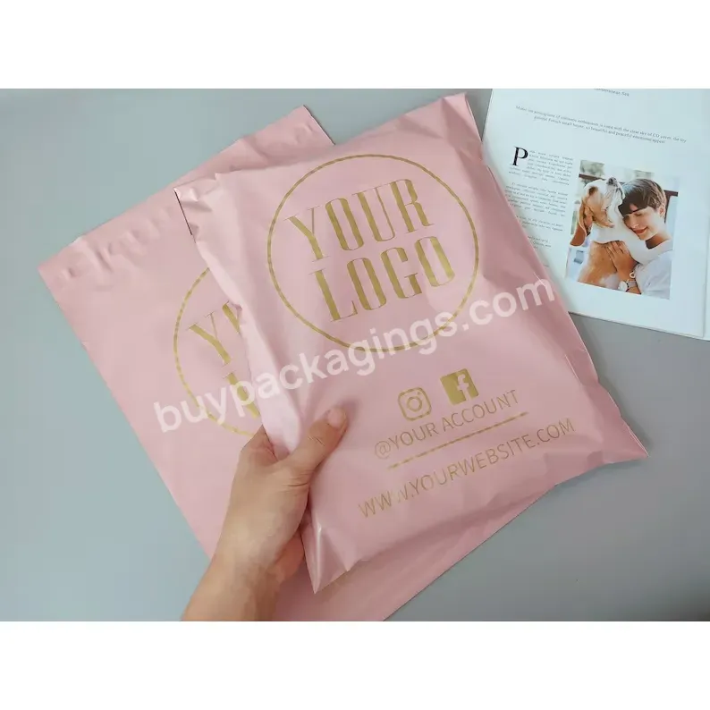 Pink Mail Plant Based Packing Polymailer Colors Printed Gradient Clothing Bags Custom Picture Print For Poly Mailer