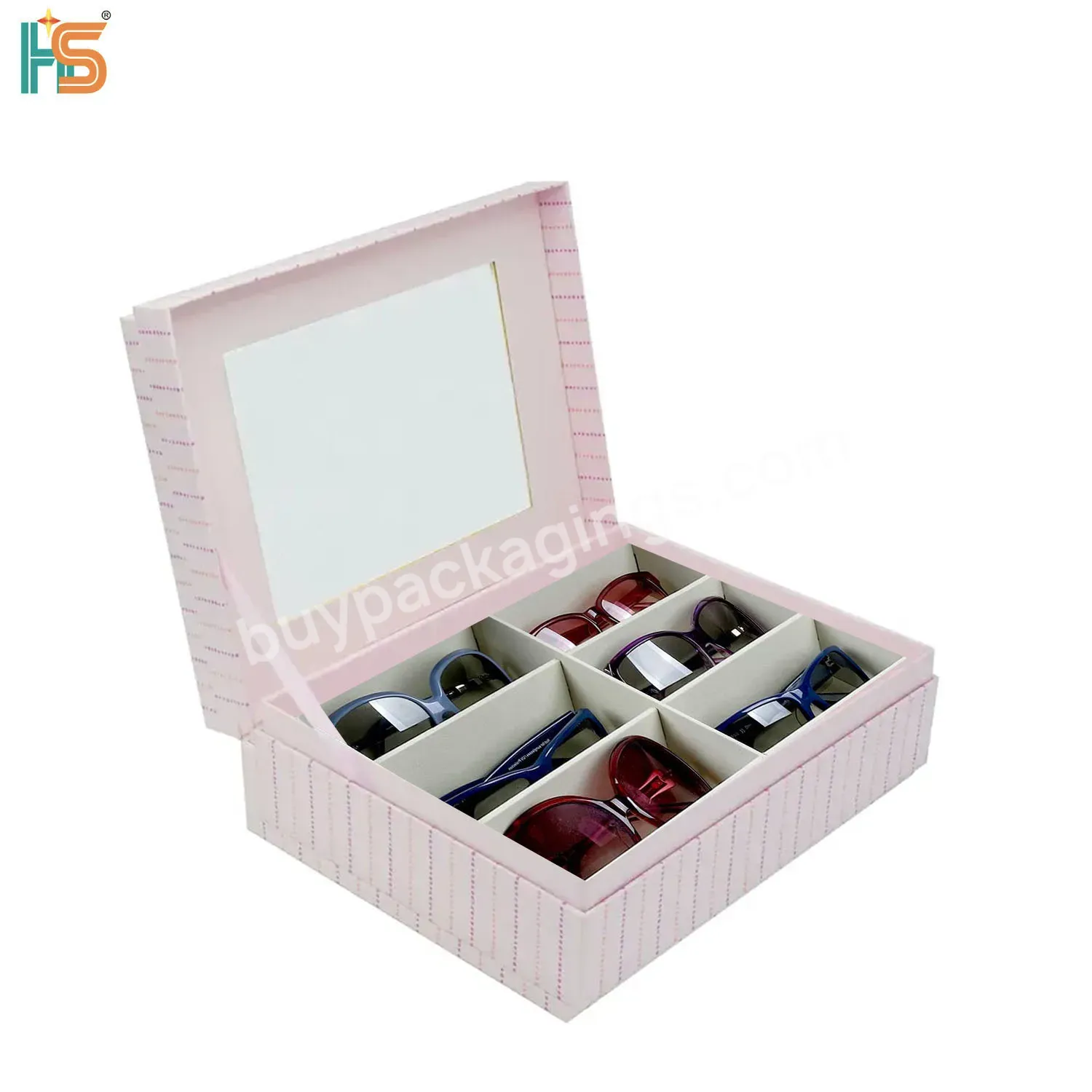 Pink Makeup Storage Mirror Box Custom Logo Storage Cardboard Paper Packaging Boxes For Sunglasses