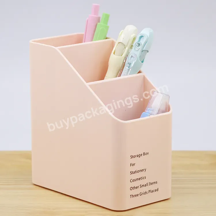 Pink Plastic Pencil Organizer Pen Holder Stationery Organizer Marker Makeup Brush Storage Beautiful Kawaii Pencil Holder