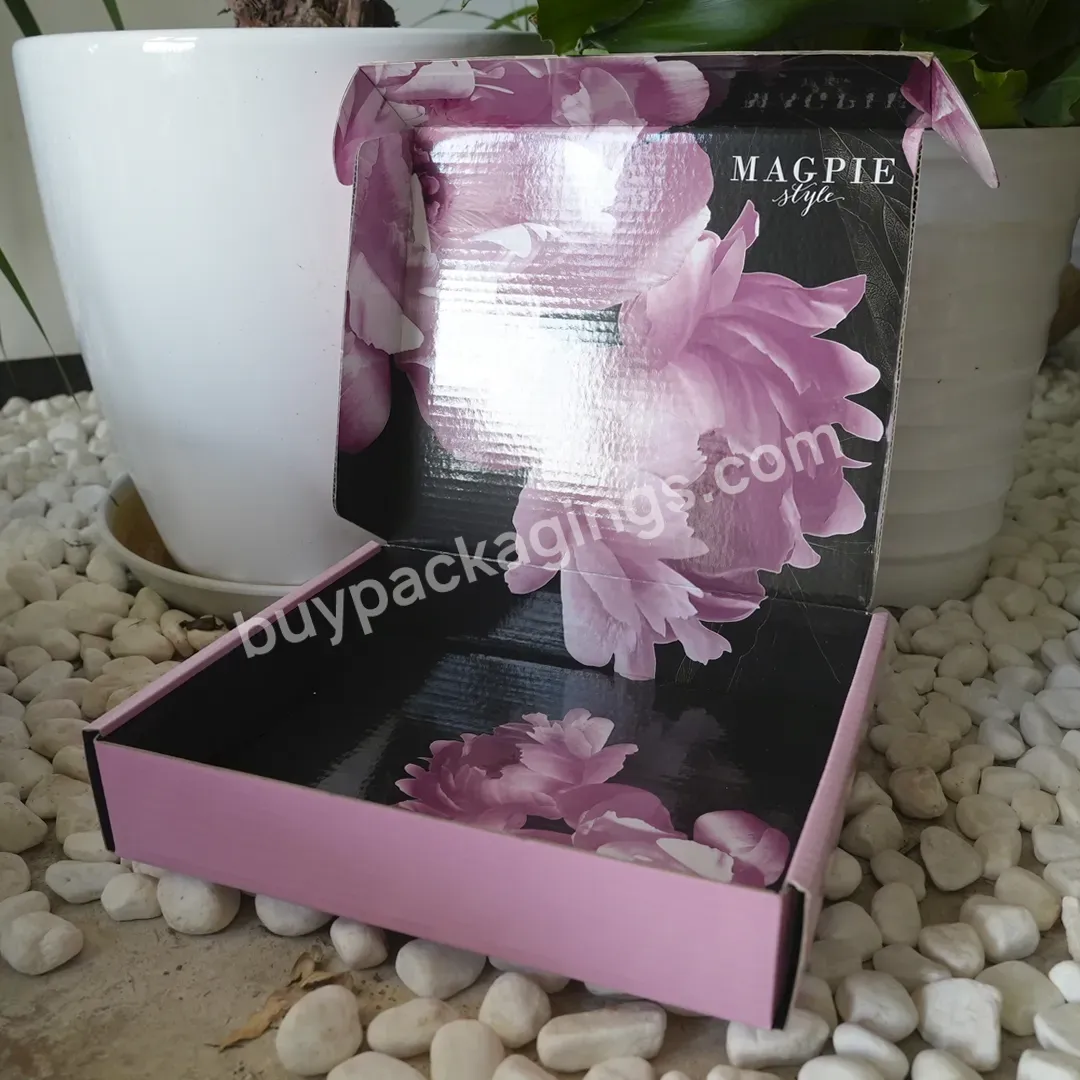 Pink Print Fold Gift Mailing Shipping Paper Packaging Mailer Corrugated Box