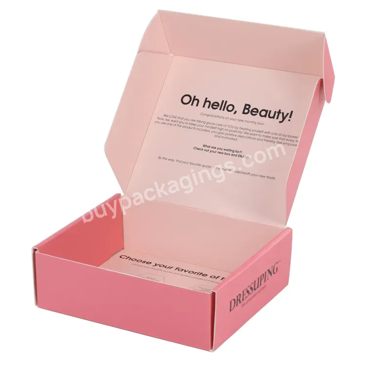 Pink Shipping Boxes E-commerce Eco Friendly Cosmetic Clothes Apparel Shipment E Flute Corrugated Mailer Pink Shipping Boxes