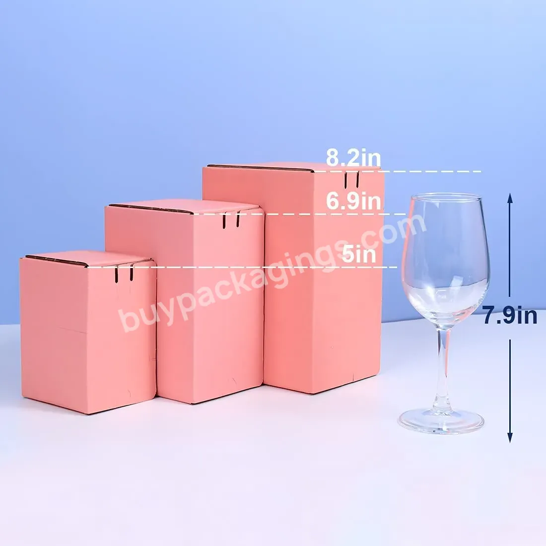 Pink Shipping Mailer Corrugated Cardboard Boxes Zipper Packaging Mailing Box For Small Business