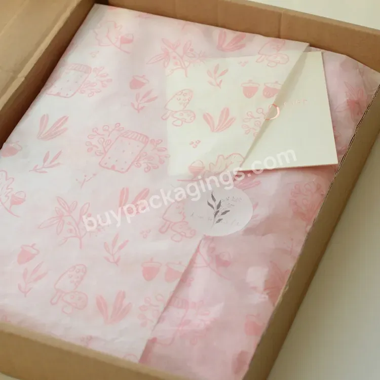 Pink Tissue Paper Packaging For Small Business Wrapping Custom Wrap Tissue For Box Pink Custom Printed Tissue Paper