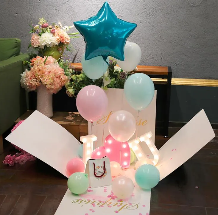 Pink Wedding Romantic Engagement Party Paper Balloons Surprise Box