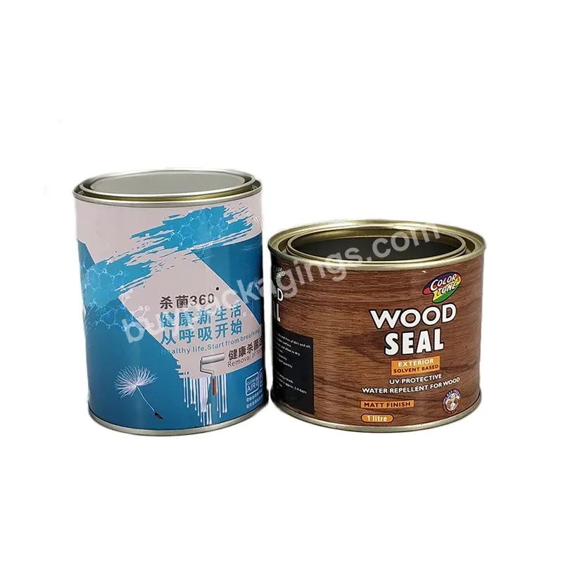 Pint 250ml Mini Empty Round Metal Paint Tin Cans With Lid For Paint And Candles