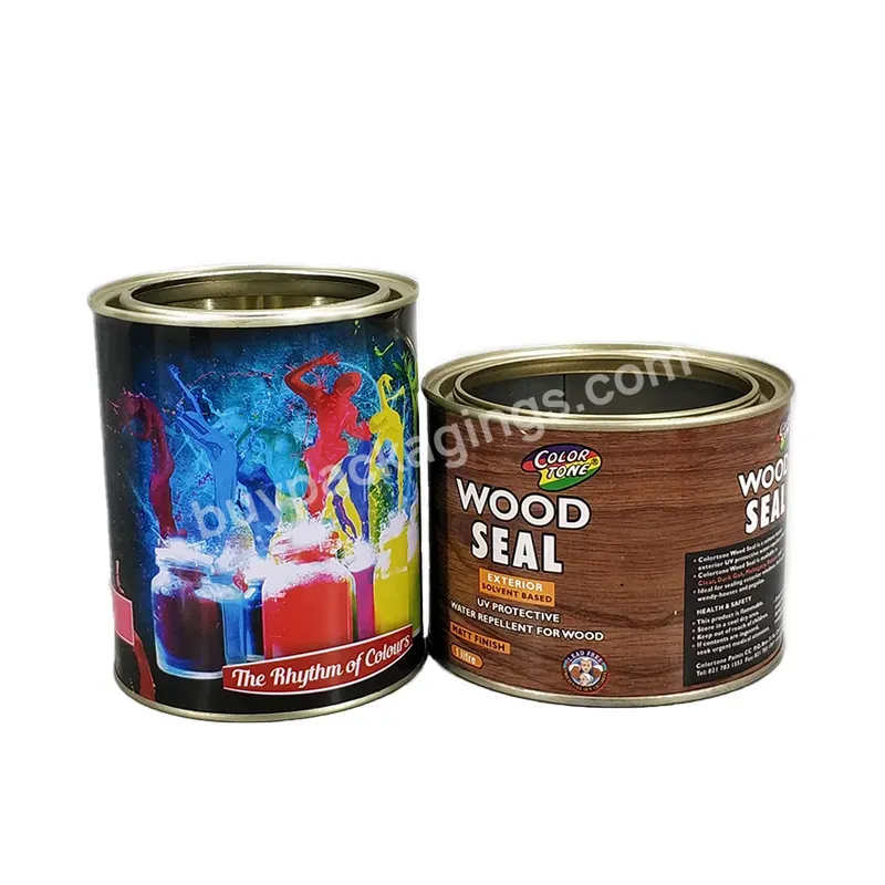 Pint 250ml Mini Empty Round Metal Paint Tin Cans With Lid For Paint And Candles