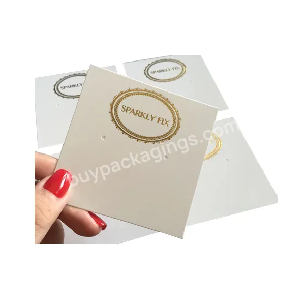 Plain White Hot Gold Stamping Custom Earring Cards Displays Holders With Logo - Buy Earring Card Displays Holders,Stamping Earring Cards,Earring Cards.