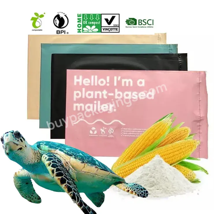 Plant Based Biodegradable Compostable Plastic Postage Clothing Packaging Polymailer Shipping Envelopes Custom Poly Mailing Bags