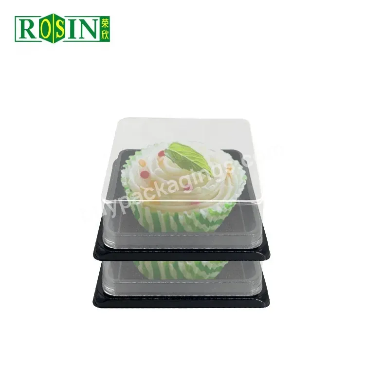 Plastic 12 Inches Cake Container Disposable Square Transparent Plastic Cake Slice Packaging Box For Mousse Cake