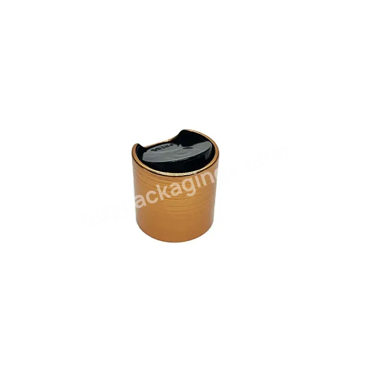 Plastic And Aluminum Disc Screw Metal Gold Color Lids 24/410 / Metal Brushed Disc Top Bottles Lids Manufacturer/wholesale