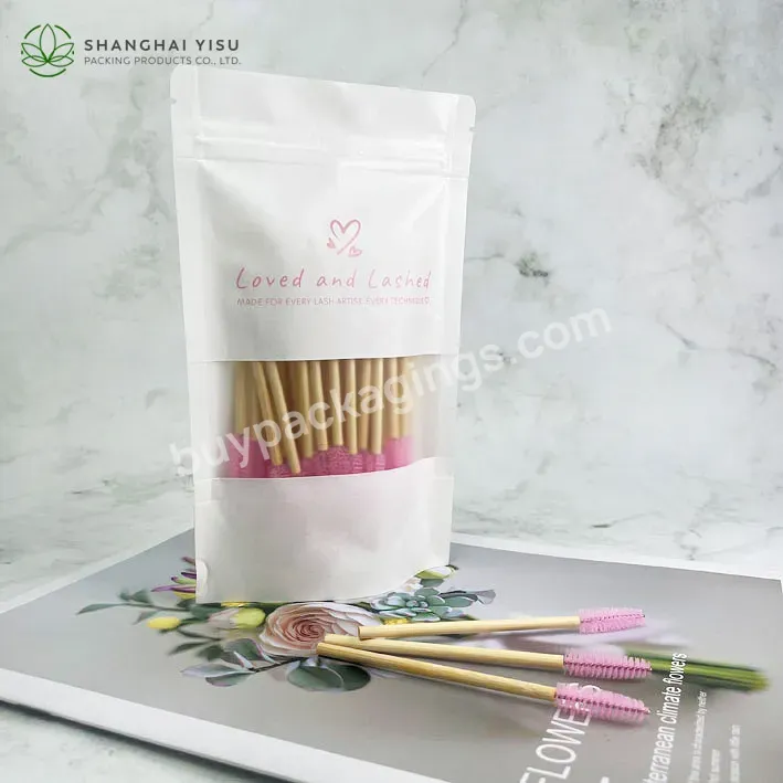 Plastic And Bamboo Spoolies Eyelash Wand With Bag / Box - Buy Pink Spoolies,Bamboo Spoolies,Eyelash Spoolie.