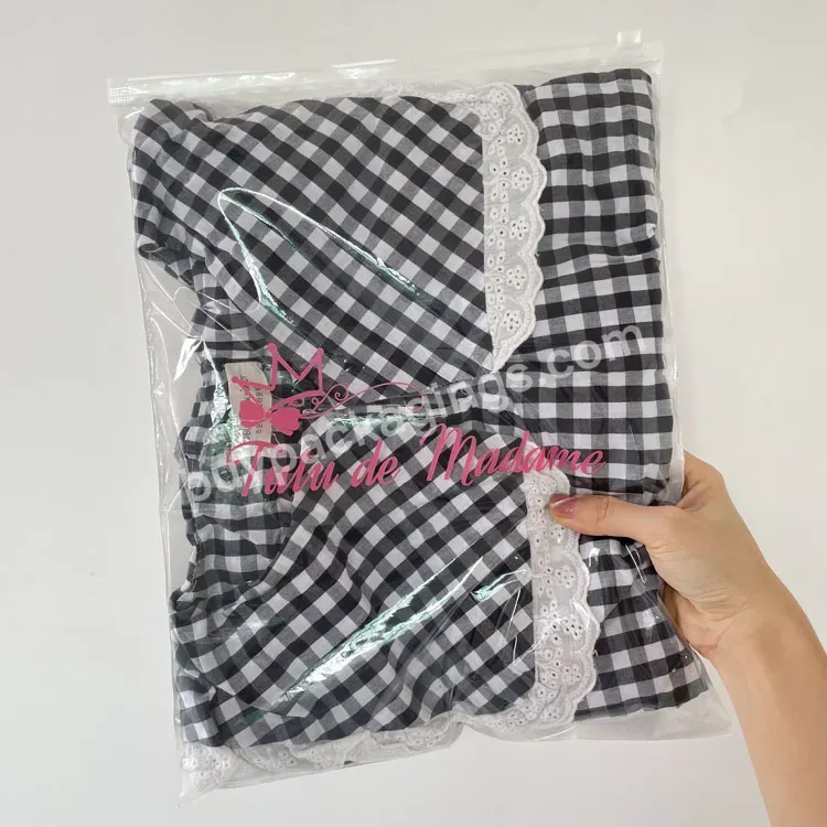 Plastic Bags Transparent With Zipper For Clothing Eco Friendly Garment Ziplock Bag With Logo Custom