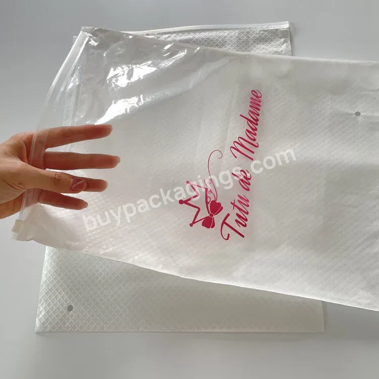 Plastic Bags Transparent With Zipper For Clothing Eco Friendly Garment Ziplock Bag With Logo Custom