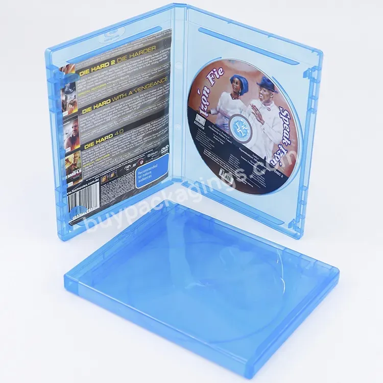 Plastic Bluray Drive Dvd-r Storage Case With Embossed Logo Or Silver Logo Packing Empty Cd Dvd Film Player