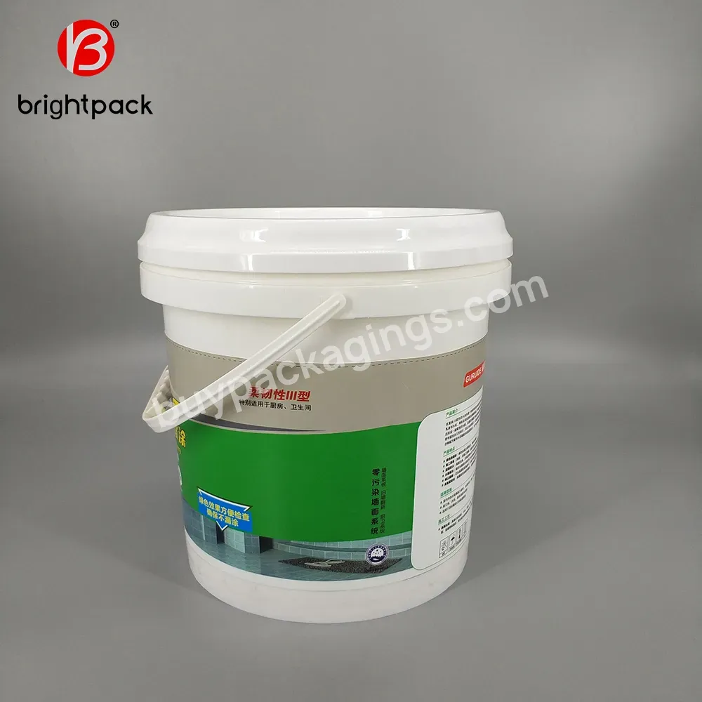 Plastic Bucket With Lid Empty 10l Plastic White Paint Bucket With Lids Handle 10 Liter Pail Barrel